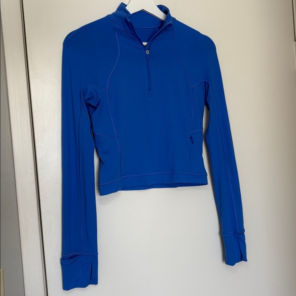 NEW Lululemon It's Rulu Run Half Zip Pullover 4 Blue Long Sleeve Cropped - Picture 3 of 8
